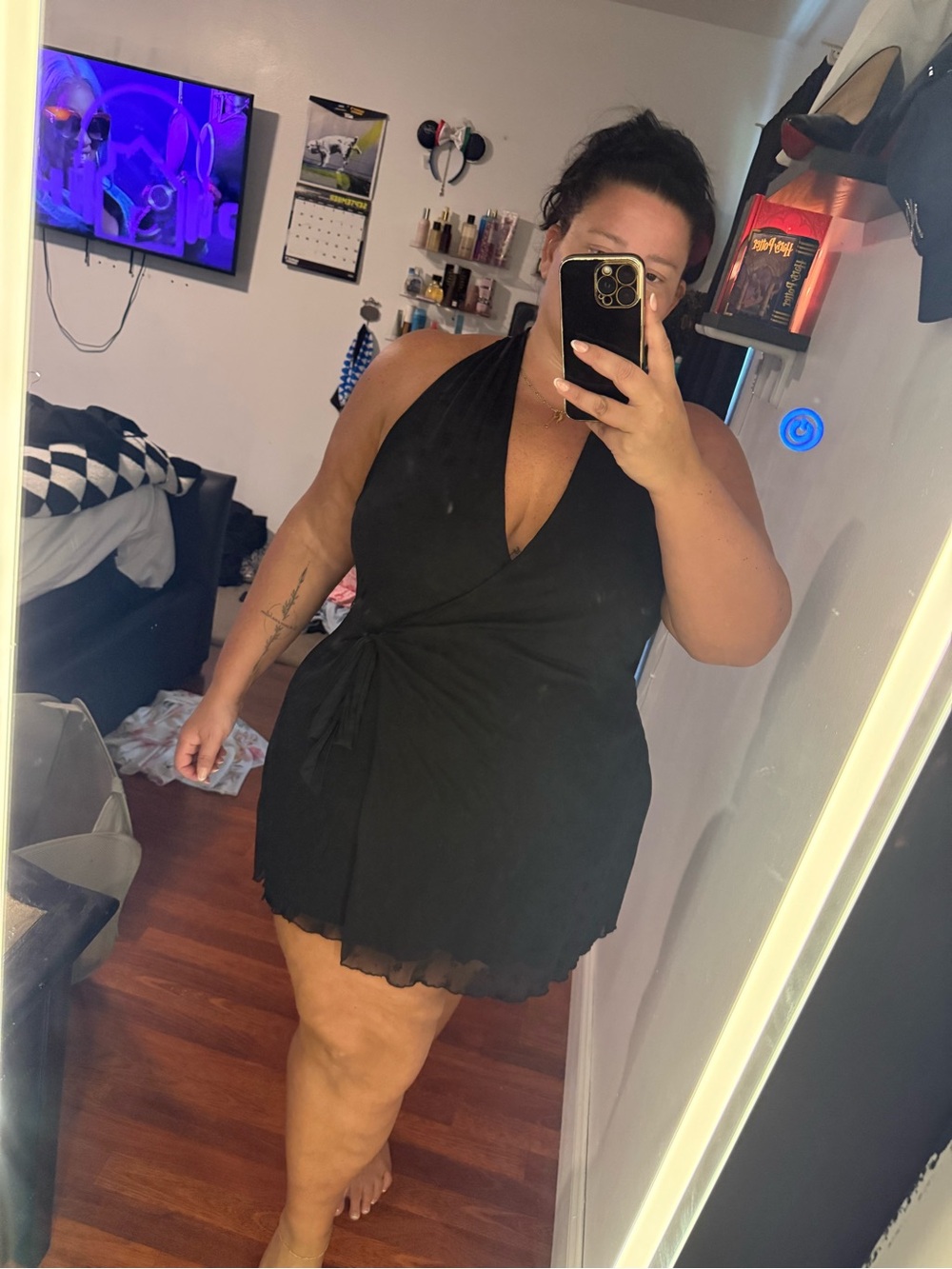 Black wrap dress